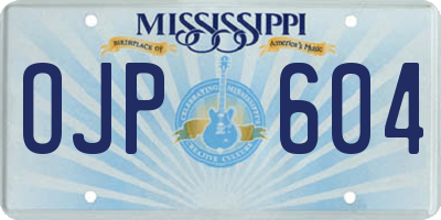 MS license plate OJP604
