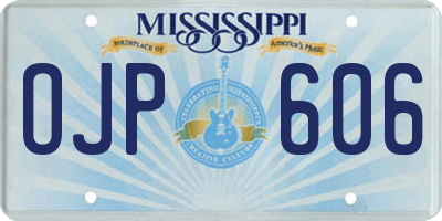 MS license plate OJP606
