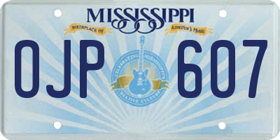 MS license plate OJP607