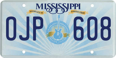 MS license plate OJP608