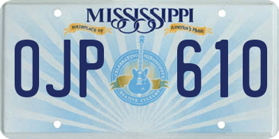 MS license plate OJP610