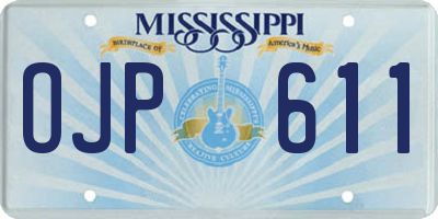 MS license plate OJP611