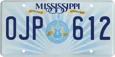 MS license plate OJP612
