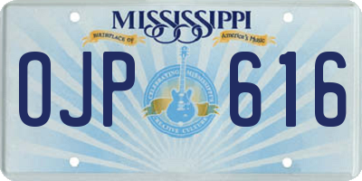 MS license plate OJP616