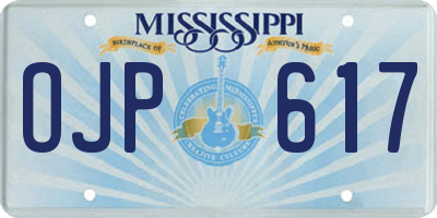 MS license plate OJP617