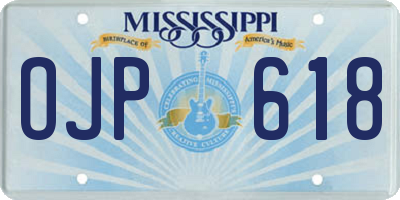 MS license plate OJP618