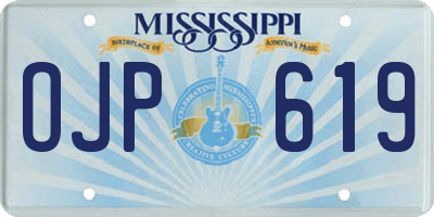 MS license plate OJP619
