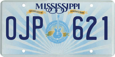 MS license plate OJP621