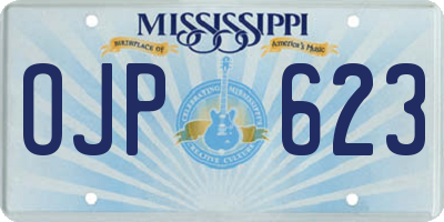 MS license plate OJP623