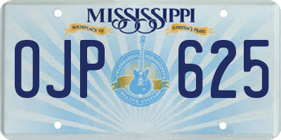 MS license plate OJP625