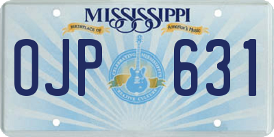 MS license plate OJP631