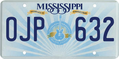 MS license plate OJP632