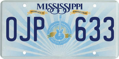 MS license plate OJP633