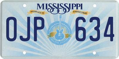 MS license plate OJP634