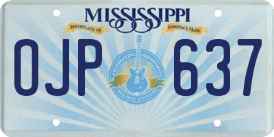 MS license plate OJP637