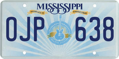 MS license plate OJP638