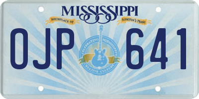 MS license plate OJP641