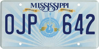 MS license plate OJP642