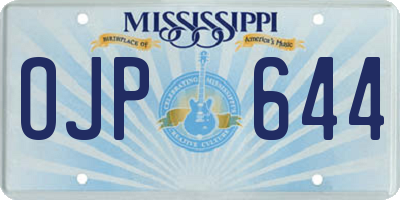 MS license plate OJP644