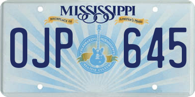 MS license plate OJP645