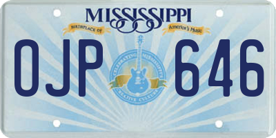 MS license plate OJP646