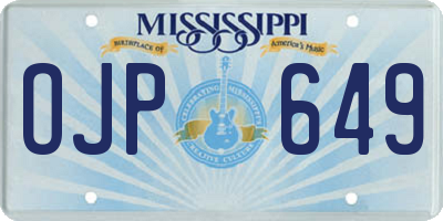 MS license plate OJP649
