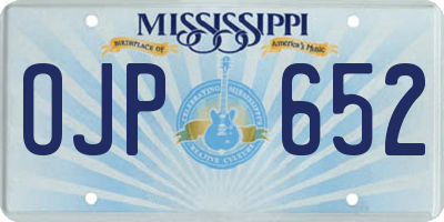 MS license plate OJP652