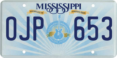 MS license plate OJP653