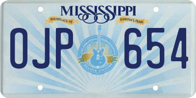 MS license plate OJP654