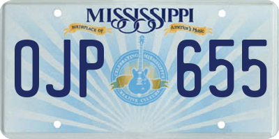 MS license plate OJP655