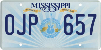 MS license plate OJP657