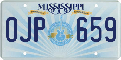 MS license plate OJP659