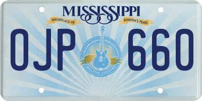 MS license plate OJP660