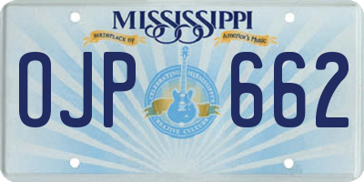 MS license plate OJP662