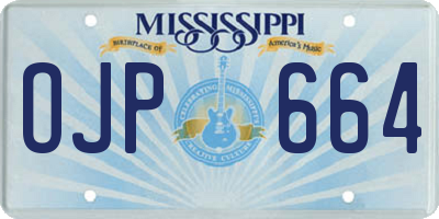 MS license plate OJP664
