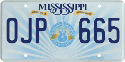 MS license plate OJP665