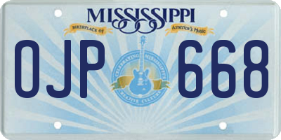 MS license plate OJP668