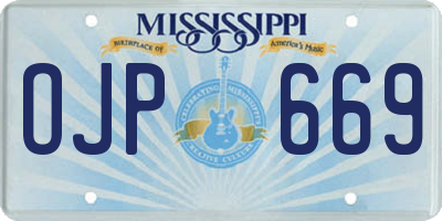 MS license plate OJP669