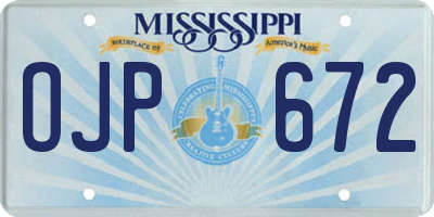 MS license plate OJP672