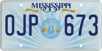 MS license plate OJP673