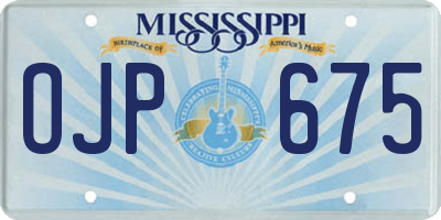 MS license plate OJP675