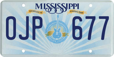 MS license plate OJP677