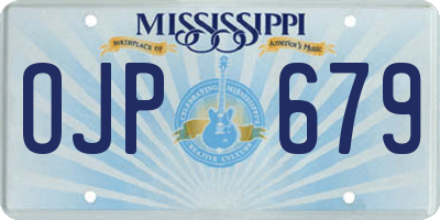 MS license plate OJP679