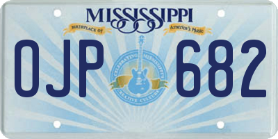 MS license plate OJP682