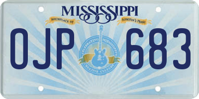 MS license plate OJP683