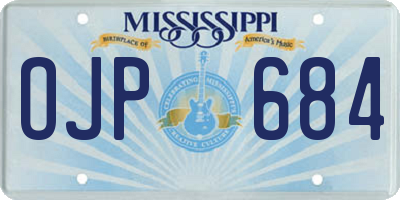 MS license plate OJP684