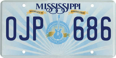 MS license plate OJP686