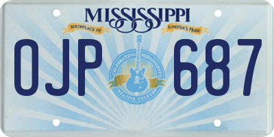 MS license plate OJP687