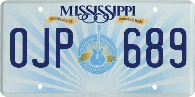 MS license plate OJP689
