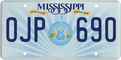 MS license plate OJP690